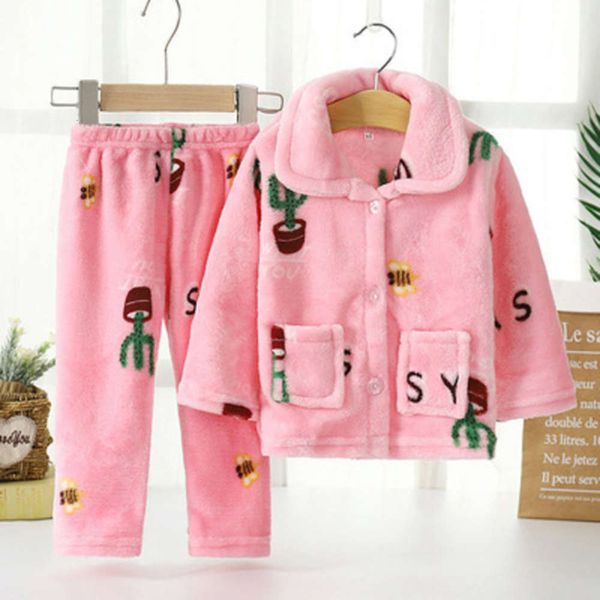 

baby autumn and girls' flannel pajamas home cloth children's thickened winter boys' coral veetql8k, Blue;red
