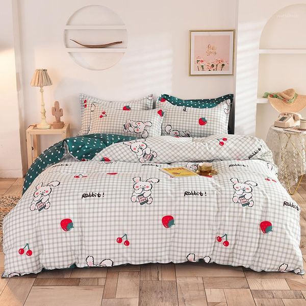 

cute cartoon bedding set home single/double bed-christmas gift bed sheet pillowcase & duvet cover set1