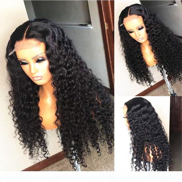 

5*5 pu silk base lace front human hair wigs with baby hair pre plucked deep wave brazilian remy hair lace wig for women, Black;brown