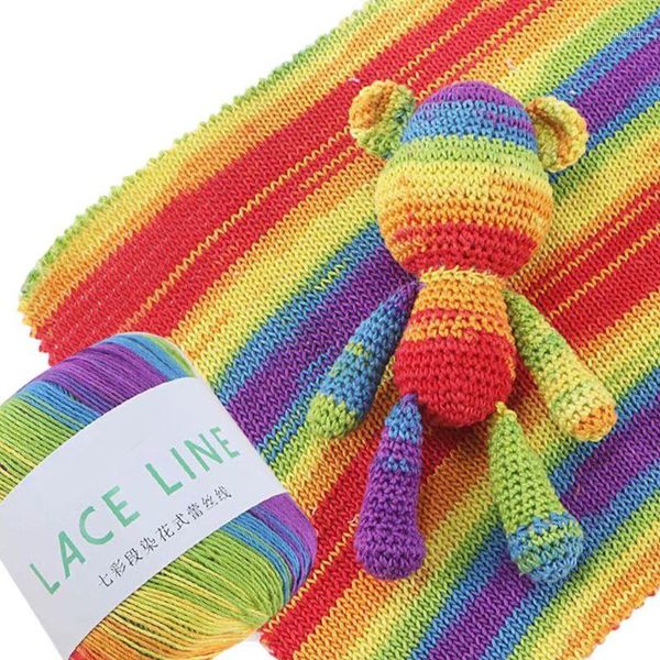 

1 roll gradient colorful cotton lace line diy hand knitting yarn crochet thread 35ee1, Black;white