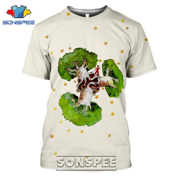 

the little prince cartoon movie rose 3d print shirts funny hippie comics men clothing