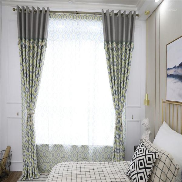 

nordic style atmospheric fashion printing angel's eye shade curtains for living dining room bedroom.1