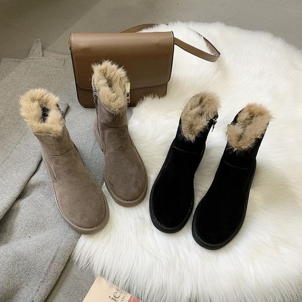 

fashion plus velvet women women platform new warm plush winter snow boots boots non-slip u11-46, Black