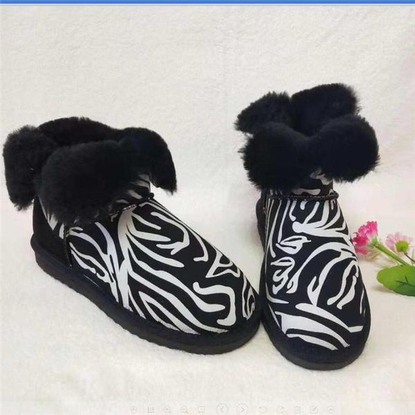 

shoes women stunning 2020 genuine sheepskin woman snow boots casual winter shoes leather for women snow boots, Black