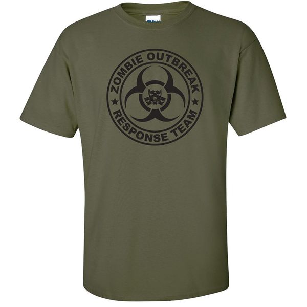 

new summer zombie outbreak response team short sleeve in military green cool sport hooded sweatshirt hoodie men t shirt