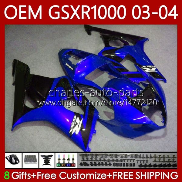 100% Fit OEM Bodywork para Suzuki GSX-R1000 Blue Black 1000CC K3 03-04 Feeding 67No.175 GSXR 1000 CC GSXR1000 03 04 GSXR-1000 K 3 GSX R1000 2003 2004 2004 Óleo de molde de injeção