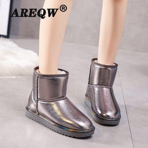 

areqw женщины моды пинетки 2020 winter голеностопного загрузочный черный плюс размер женская платформа обуви женщина хлопок обувь ботинеса m, Black