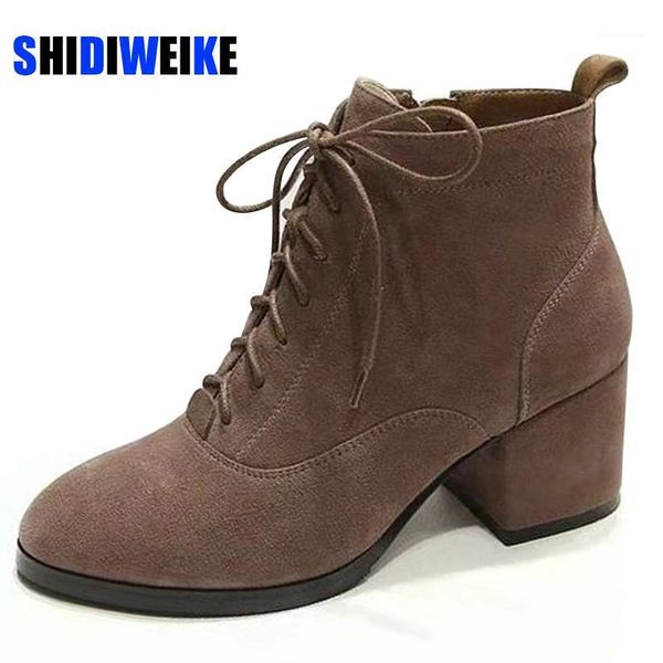 

boots autumn winter 2021 europe contracted leisure short fashion female british style thick with women's shoes ab7931, Black