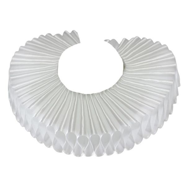 

satin detachable fake collar round wrinkled ruffles necklace choker wedding prop satin de jllksu, Blue;red