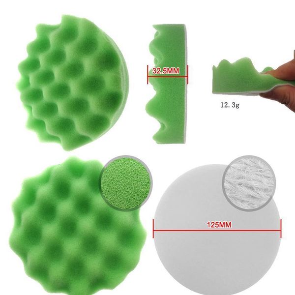 

9pcs 5inch buffer sponge pad set car woolen polishing pad kit buffing waxing with m14 drill adaptor for car cleani bbyruw
