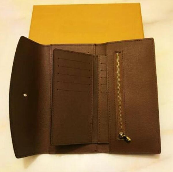 Fashion 2pcs / set SARAH Fold WALLET il modo più elegante porta in giro denaro carte monete portamonete in pelle porta carte lungo business wallet No0012