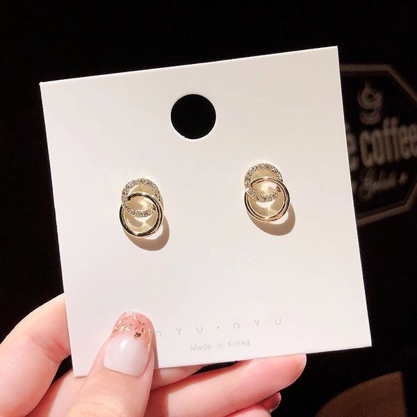 

925 sterling silver jewelry statement womens designer earrings fashion ear studs luxury earings ornaments korean hoop woman female xu331, Golden;silver