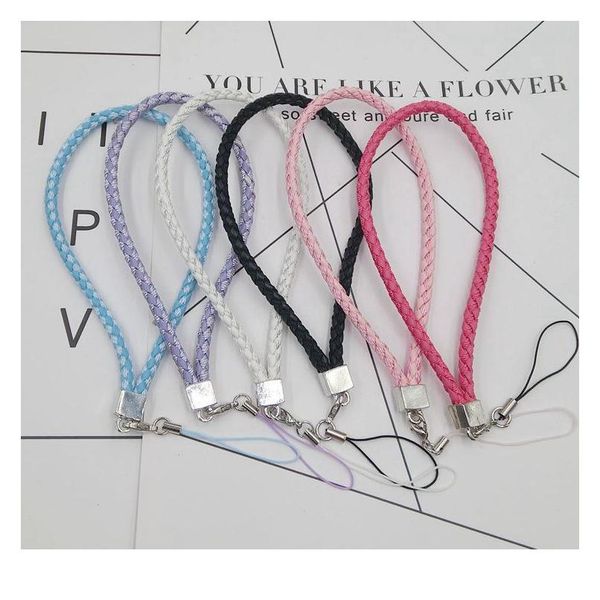

shellnail pu leather hand rope mobile phone case lanyards braided rope pendant wallet line lanyard mobile phone char qylvfn