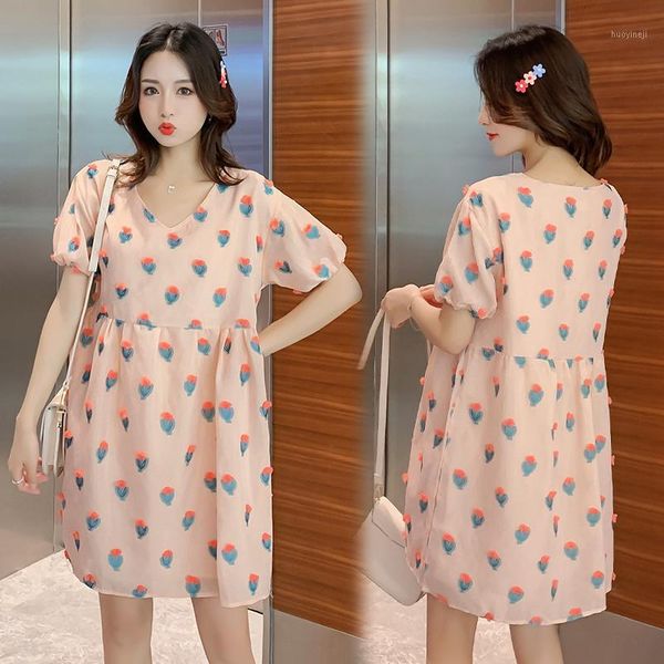 

maternity dresses 1930# clothes summer short sleeve v neck easy matching loose stylish dress for pregnant women pregnancy clothes1, White