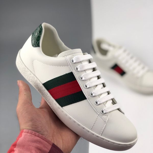 

с коробкой] ace sneaker bee переплетение тигр змея loved белый красный зеленый мужская обувь для женщин спортивной кожи повседневные кроссо, Black