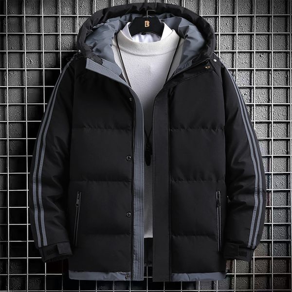 

Cotton men's two bars leisure trend warm padded 2021 new thickened winter down cotton et, Black