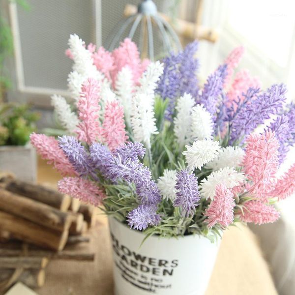 

decorative flowers & wreaths 7 heads artificial lavender flower branch wedding birthday party supplies fake autumn home garden decoration fl
