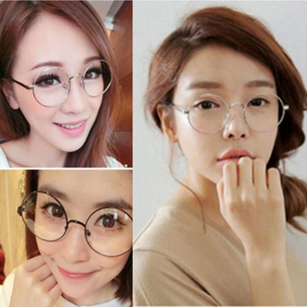 

metal large clear oversized eye lens round glasses frame circle eyeglasses