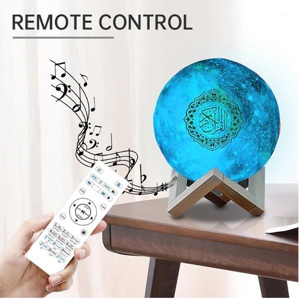 

2020 starry sky 3d quran speaker moon lamp ramadan decoration wireless bluetooth quran speaker led light muslim home decor1