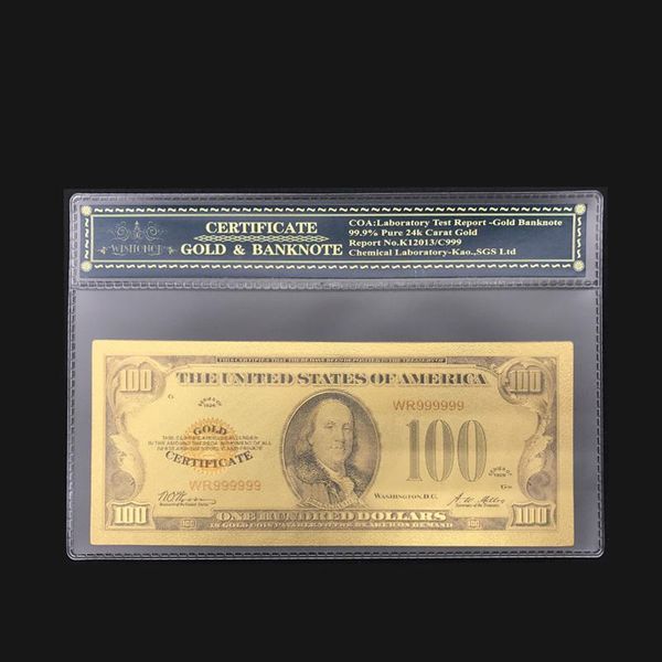 

цветное америка золото банкнота 1928 usd 100 долларов поддельные деньги драгоценный подарок для украшения дома бизнес collection sqcngo ping