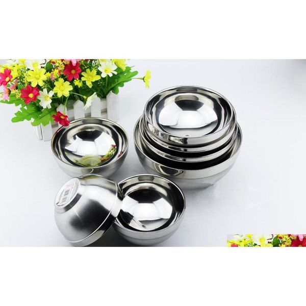 

thickening stainless steel bowl double-deck heat insulation bowl smooth edge welding anti scald soup bowl children sqcahk wphome