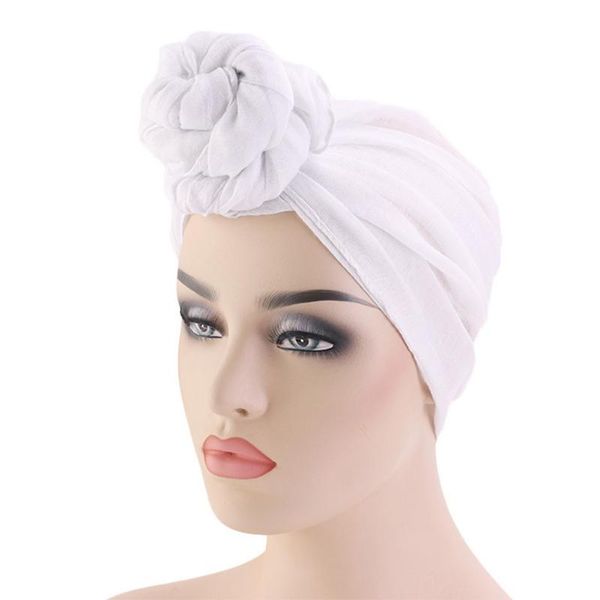 

women head wrap scarf knot bonnet soft headband arab hijab muslim turban hat tie cap solid fashion long hair, Blue;gray