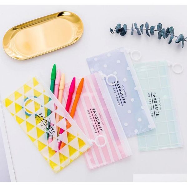 

transparent pencil case cute pencil bags stationery storage pouch office school supplies student gift hfhek