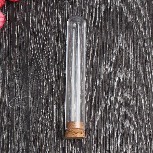 

20pcs 15x100mm transparent plastic test tube with cork sers round bottom school laboratory educational supplies q bbybdm