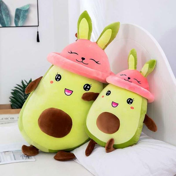 

cartoon hooded avocado rabbit plush toy doll large creative pillow 001