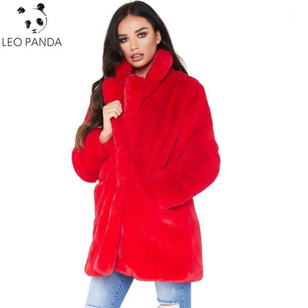

new autumn winter women long sleeves covered button faux fur coats new fashion warm thicken pockets female outwear c 7071, Black