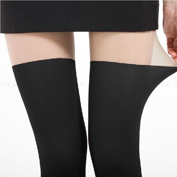 

spring summer style women girls nightclubs black tinted sheer false high stocking pantyhose tattoo tight girl, Black;white