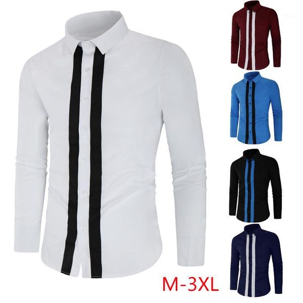 

brand casual shirts men 2019 fashion striped spliced long sleeve dress shirt cotton luxury camisa masculina hip hop streetwear1, White;black