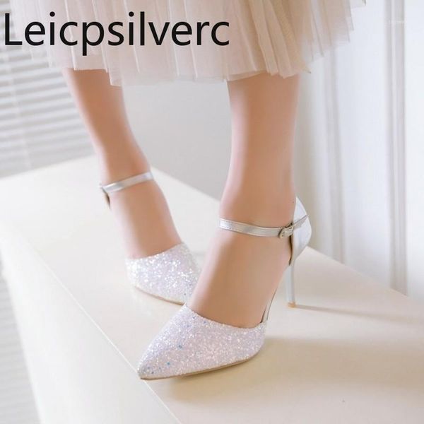 

pumps spring and autumn new style fashion pointed fine heel high heel buckle sequins women's single shoes plus size 30-481, Black