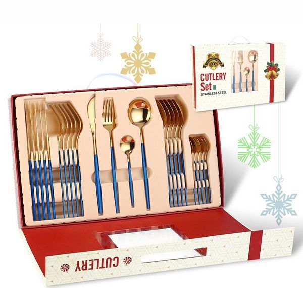 

vt1834 decorations christmas 24 fork set spoon pieces christmas tableware knife cutlery gifts tableware dinnerware set merry wmtbl