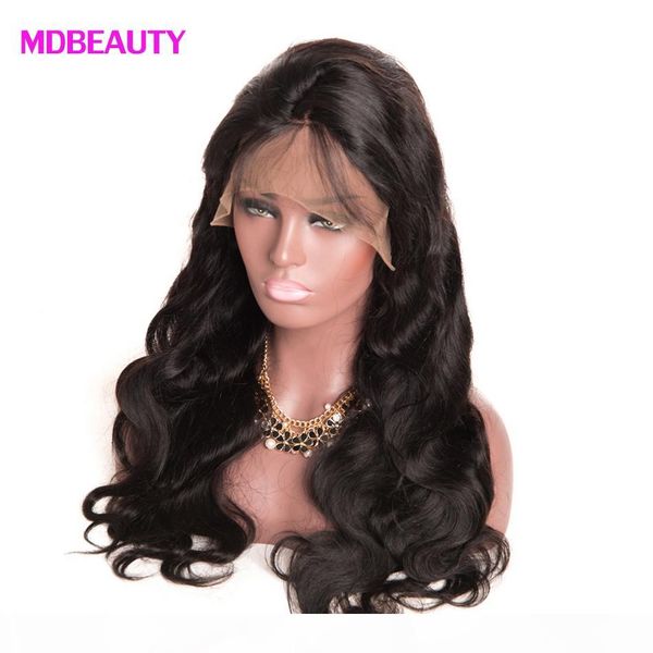 

brazilian human hair pre plucked body wave lace front human hair lace wigs with baby hairs lace front wig for black women, Black;brown
