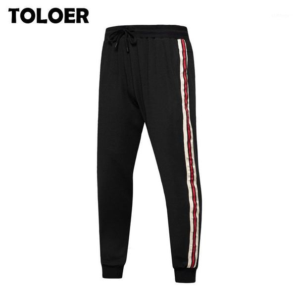 

casual pants men joggers streetwear hip hop sweatpants fitness men sportswear track pants stripe gym jogging trousers1, Black