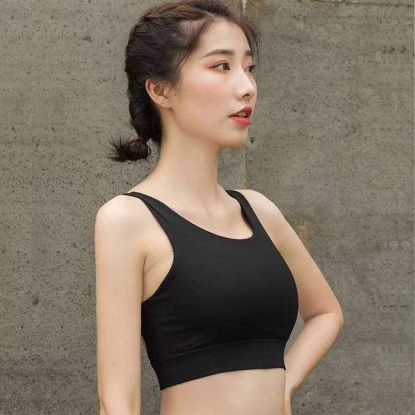 

new hollow back quick drying cushion fitness bra crop women's solid vest nylon yoga exercise bra sports outerwear fitness 77