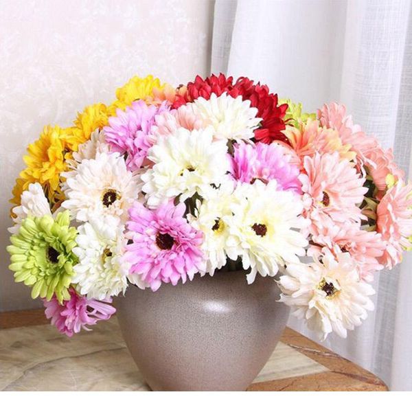 

10pcs fake artificial flowers silk artificial chrysanthemum hydrangea bridal wedding bouquet for home garden party weddi jlljfc