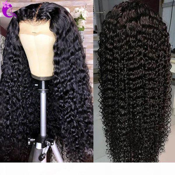 

deep wave frontal wig 28 30 inch lace front human hair wigs 13x4 deep curly lace front wig brazilian remy 150% human hair wigs, Black;brown