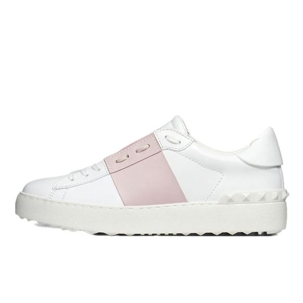 

2021 nouveau arrivel designer chaussures blanc mode hommes femmes en cuir casual ouvert bas baskets sport taille, Black