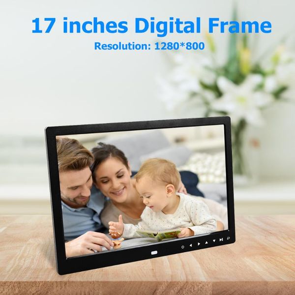 

17-inch screen digital p frame hd 1440x900 full function picture video electronic alarm clock mult-media player gift
