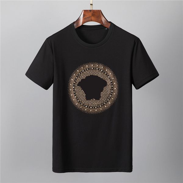 

casual diamond baroque tee men summer t shirts short sleeve cotton shirt rhinestone teenager, White;black