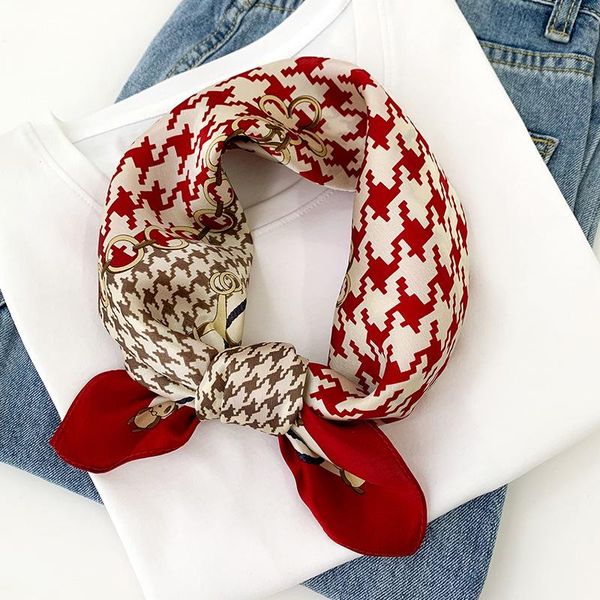 

new arrival 2020 fashion 100% pure silk scarf women neck hair foulard square headband fashion neckerchief scarves hijab, Blue;gray