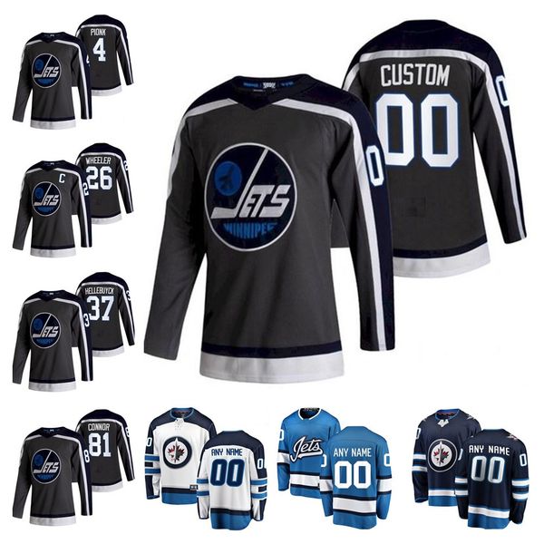 

winnipeg jets 2021 reverse retro 29 patrik laine blake wheeler kyle connor dustin byfuglien mark scheifele hockey jersey custom stitched, Black;red