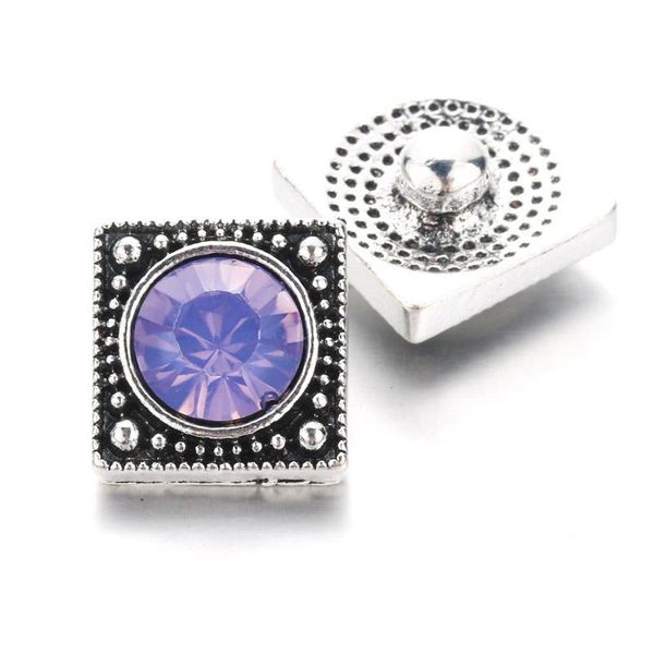 

10pcs lot new square snap jewelry 12mm snap buttons with rhinestone charm button fit snap bracelets bangles for women h jlltgf