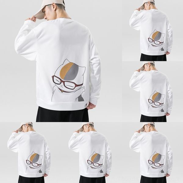 

8sfdi print cartoon new sweater pullover shadowless wall large men's pullover autumn national fashion day 2020 loose pulloversweater w5, Black