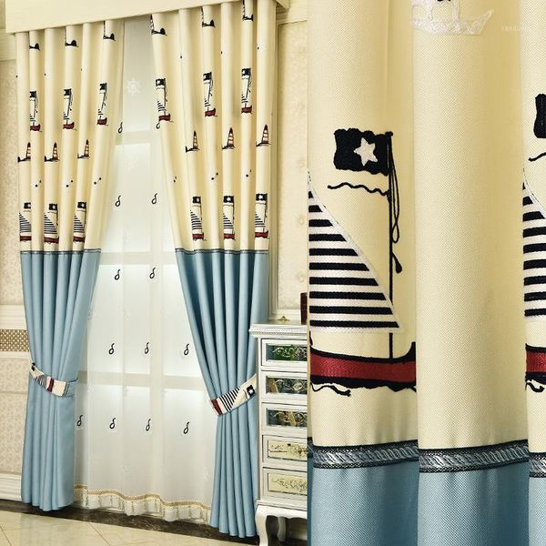 

[byetee] children embroidered kitchen luxury curtains fabrics doors for living baby kids room bedroom blackout window curtain1