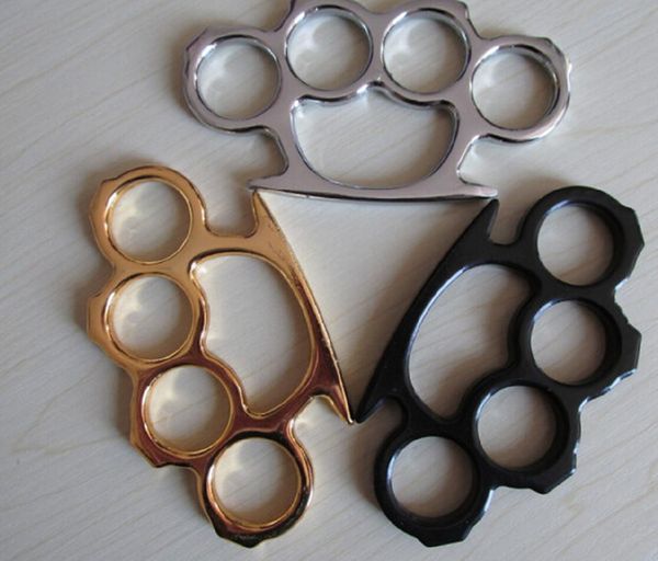 

new iron four fingers brass knuckles dusters self defense personal security women's and men's self-defense pendant bottle opener08