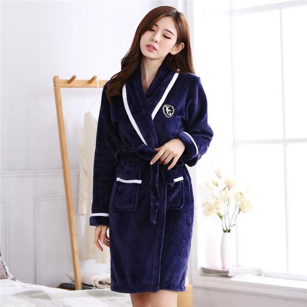 

women's sleepwear plus size winter kimono bathrobe gown women blue coral thick warm pajamas soft flannel nightwear homewear, Black;red