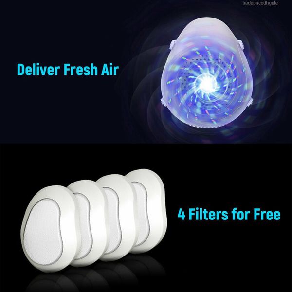 

real fliters electric respiratory pm 2.5 formaldehyde replaceable mouth mask efficient purification system independent air inlet